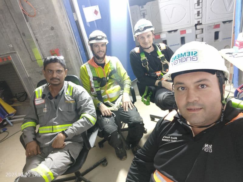 Field team on an industrial commissioning site